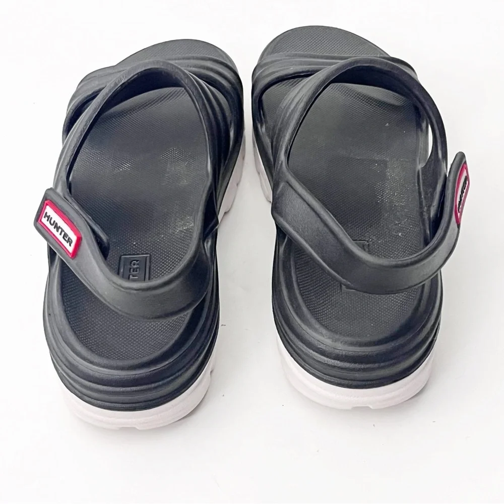 HUNTER Bloom Algae Foam Black Adjustable Straps Sandals Women’s 7 Beach Hiking